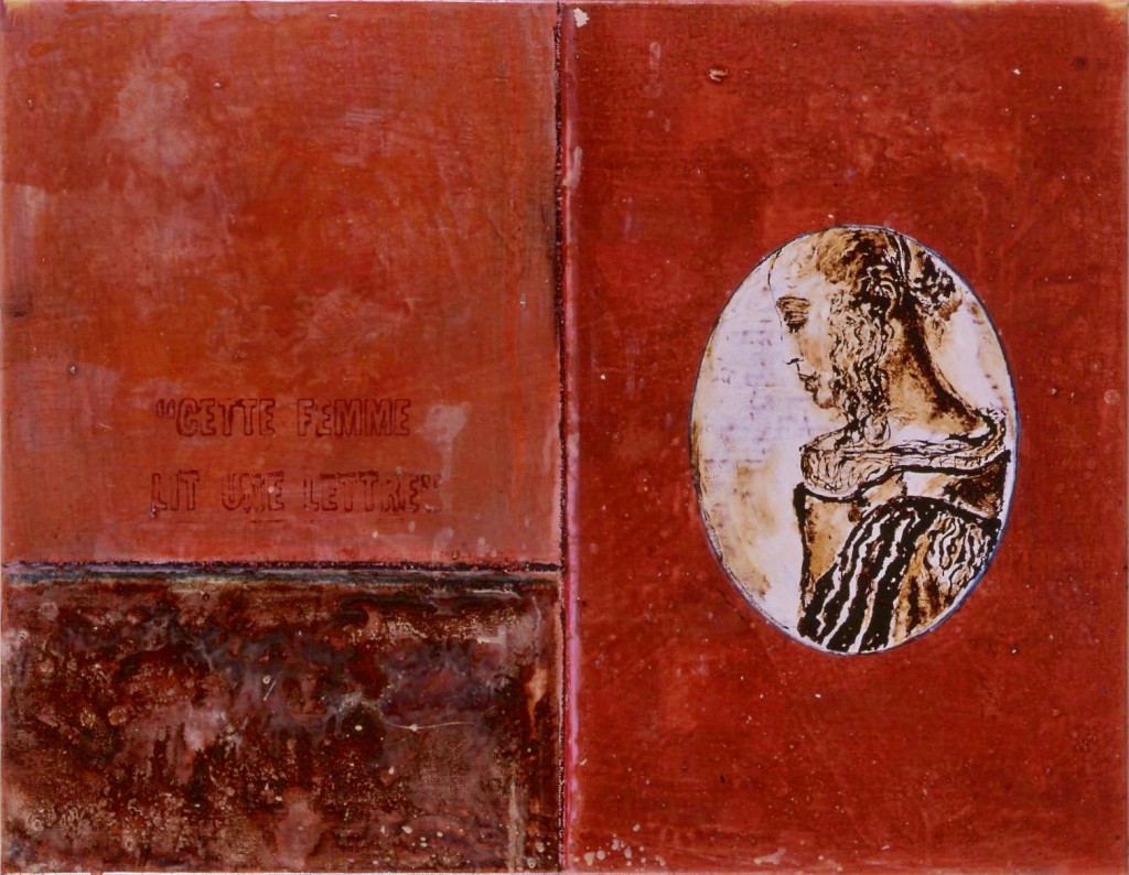 Série de 7 peintures, "Cette femme lit une lettre", huile, goudron, 50 x 65 cm, 2003