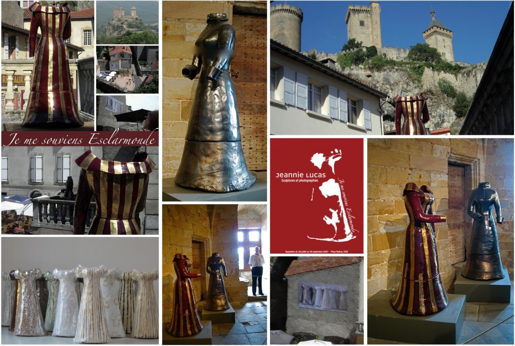 Cycle d'expositions autour de : "Je me souviens d'Esclarmonde" : "Femmes Cathares", "Nuit des Musées", Musée Château des comtes de Foix 2009 / LAGALERIE "l'œuvre et le lieu" Foix, Hotel du Conseil Général, Journées du Patrimoine 2008 